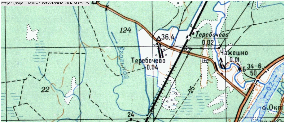 Карта ТЕРЕБОЧЕВО, Ленинградская область, Волховский район