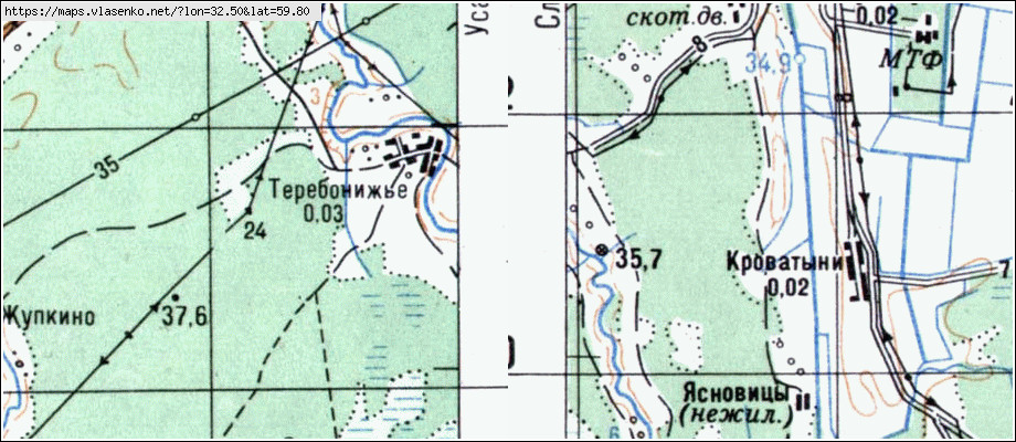 Карта ТЕРЕБОНИЖЬЕ, Ленинградская область, Волховский район