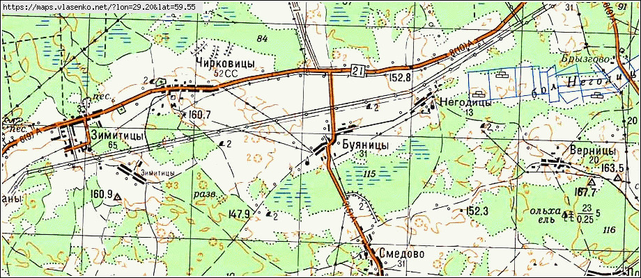Карта БУЯНИЦЫ, Ленинградская область, Волосовский район