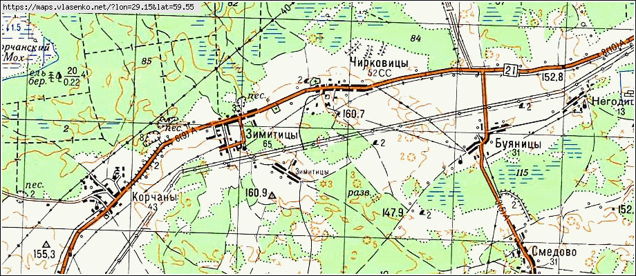 Карта ЧИРКОВИЦЫ, Ленинградская область, Волосовский район