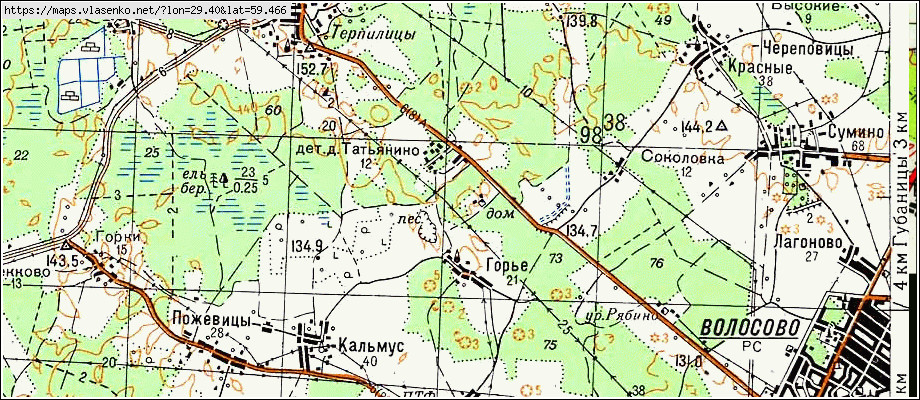 Карта ГОРЬЕ, Ленинградская область, Волосовский район