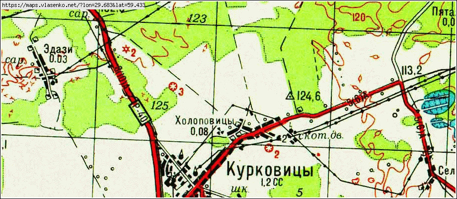 Карта ХОЛОПОВИЦЫ, Ленинградская область, Волосовский район