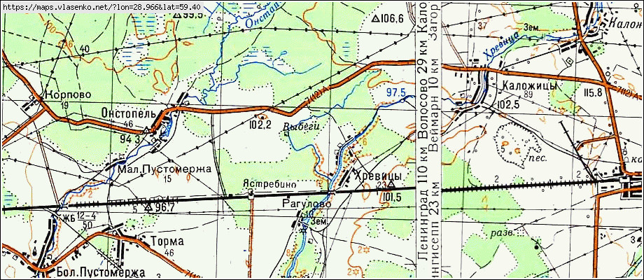 Карта ХРЕВИЦЫ, Ленинградская область, Волосовский район