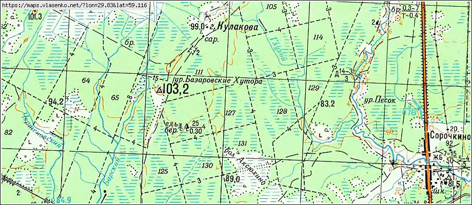 Карта ИЗОРИ, Ленинградская область, Волосовский район