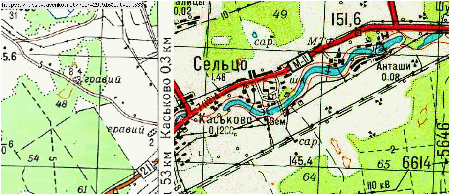 Карта КИВАЛИЦЫ, Ленинградская область, Волосовский район