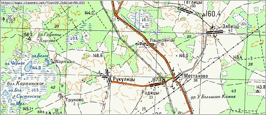 Карта ЛАШКОВИЦЫ, Ленинградская область, Волосовский район