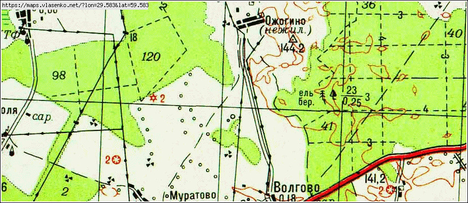 Карта ОЖОГИНО, Ленинградская область, Волосовский район