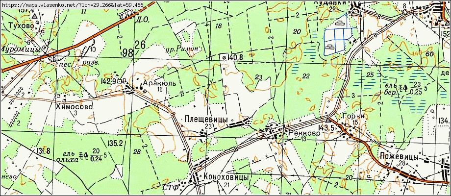 Карта ПЛЕЩЕВИЦЫ, Ленинградская область, Волосовский район