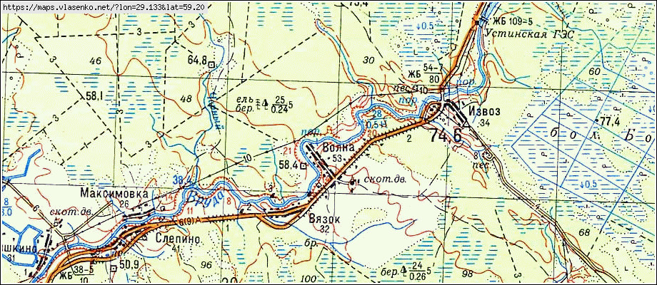 Карта ВОЛНА, Ленинградская область, Волосовский район