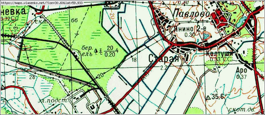 Карта ЯНИНО, Ленинградская область, Всеволожский район