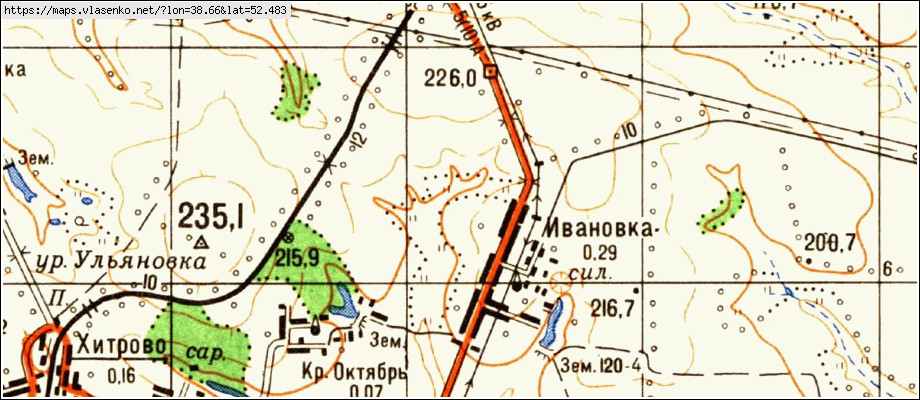 Измалковский район липецкой области карта