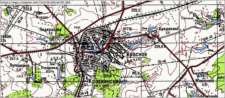 Старая карта краснинского района смоленской области