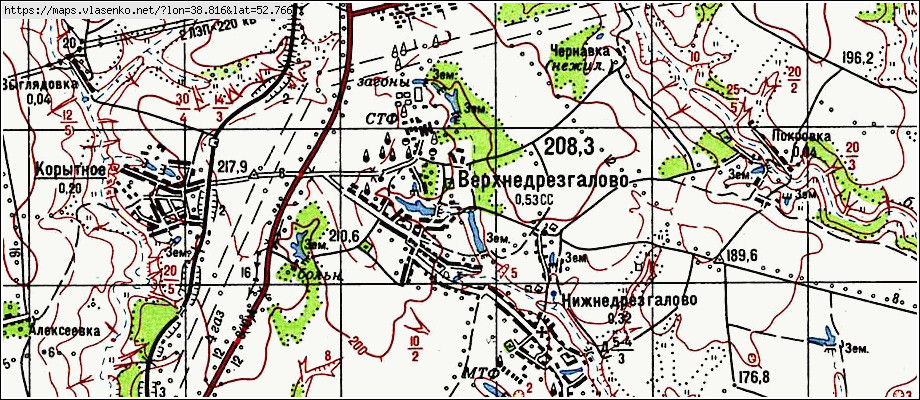 Карта краснинского района