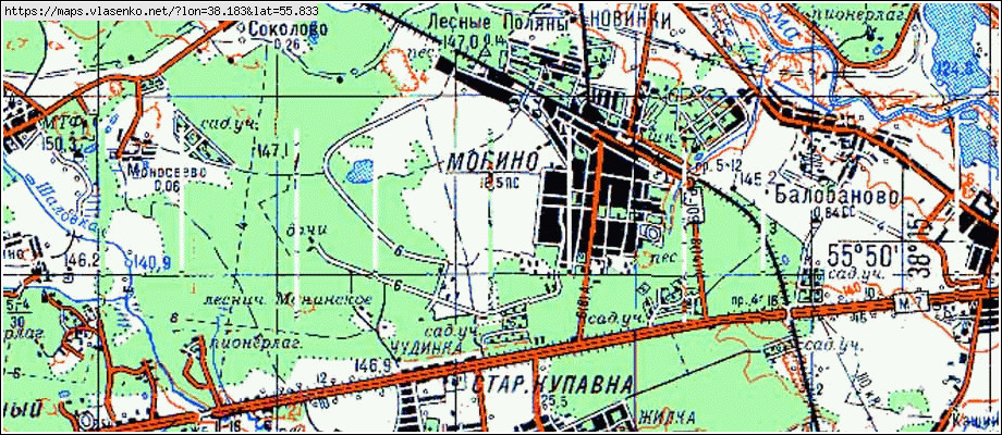Карта монино московской области