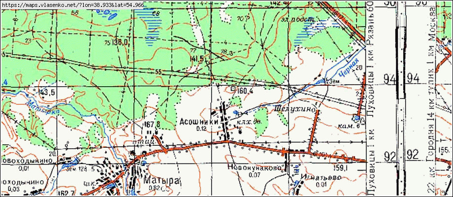 Карта луховицкого района