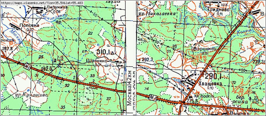 Коломна шапкино карта