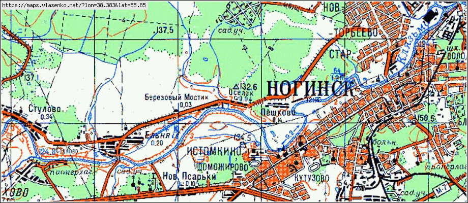 Спутниковая карта ногинского района