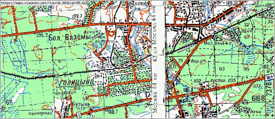 Карта голицыно спутник