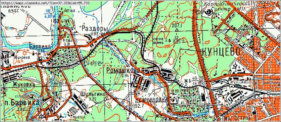 Старая карта одинцово