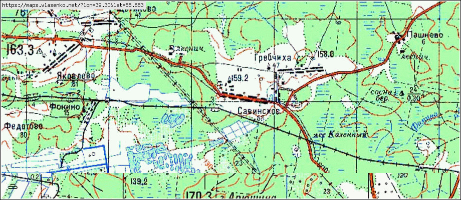 Карта поселка савинский