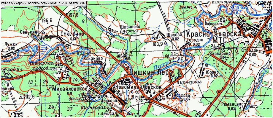 Карта шишкин лес московской области