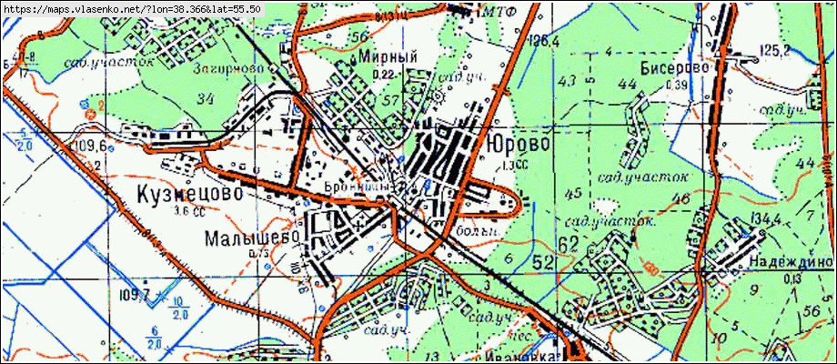 Старая карта раменского района московской области