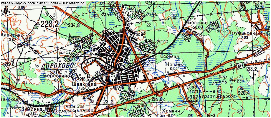 Топографическая Карта Можайский Район