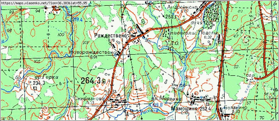 Карта геодезии московской области