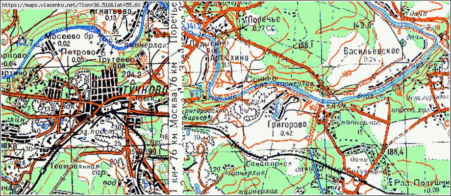 Костино рузский район карта