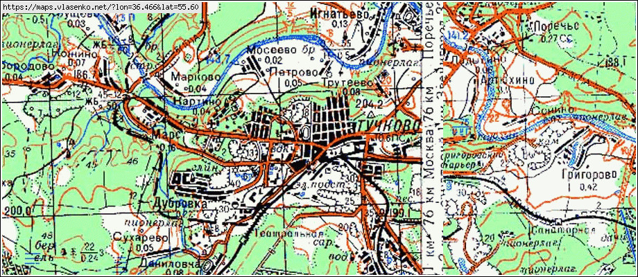 Карта тучково московская область