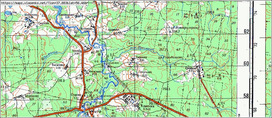 Карта кузнецы павлово посадский район