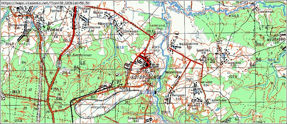 Карта сергиево посадского района московской области с поселками и деревнями подробная