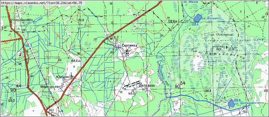 Топографическая карта сергиево посадского района