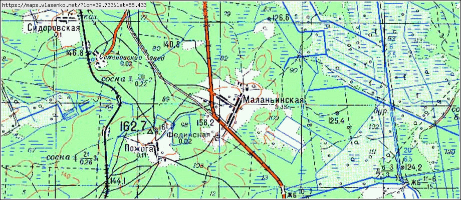 Подробная карта шатурского района с деревнями и дорогами московской области