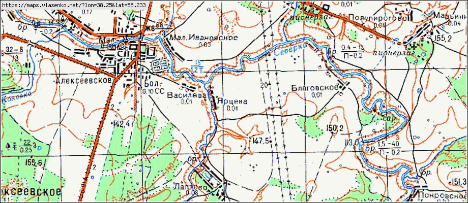 Топографическая карта ступинский район