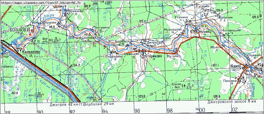 Карта талдомский район московская обл