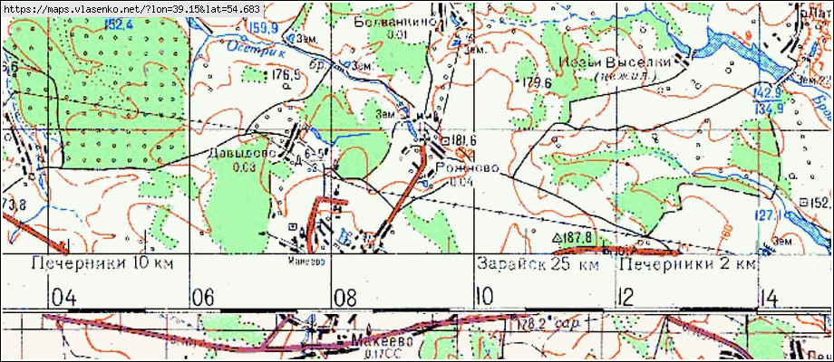 Авдеево зарайский район карта