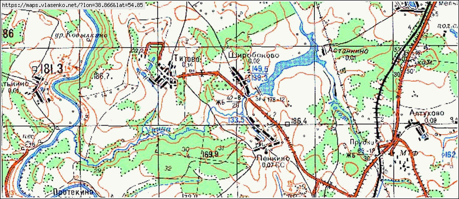 Карта зарайского района московской области с деревнями