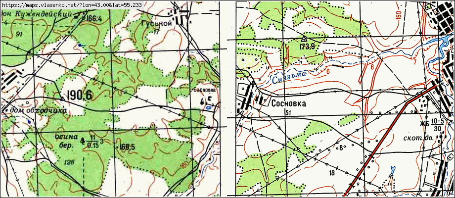 Карта сосновского района нижегородской