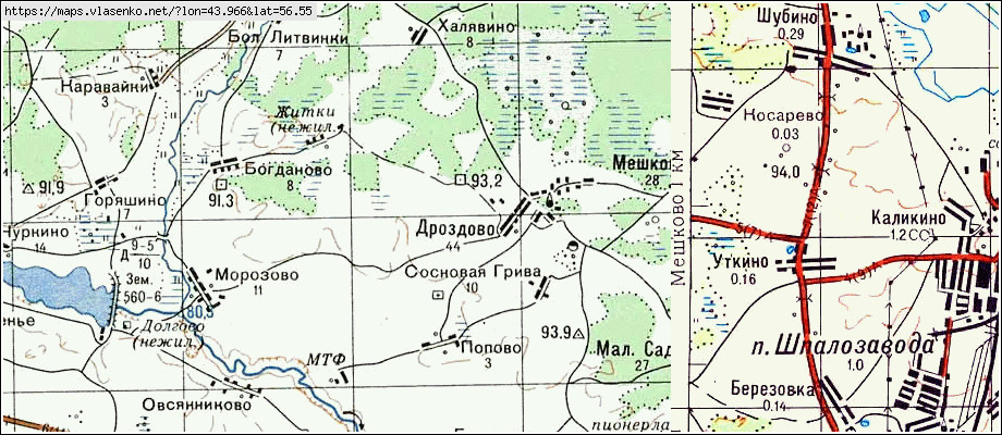 Каликино нижегородская область борский район карта