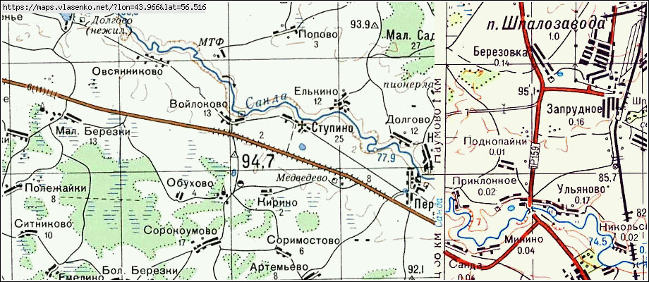 Карта нижегородской области район городецкий район