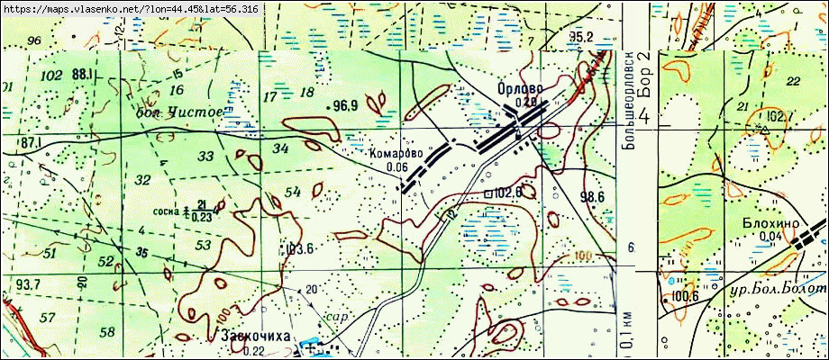 Борский район карта