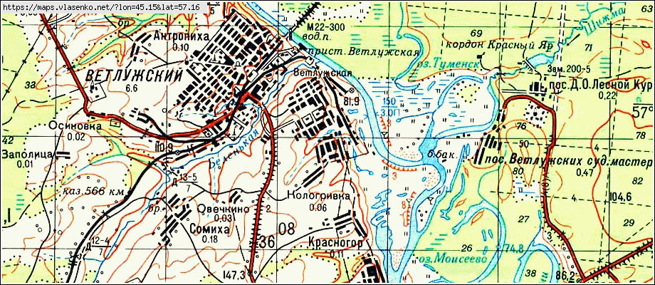 Карта ветлужского района нижегородской области