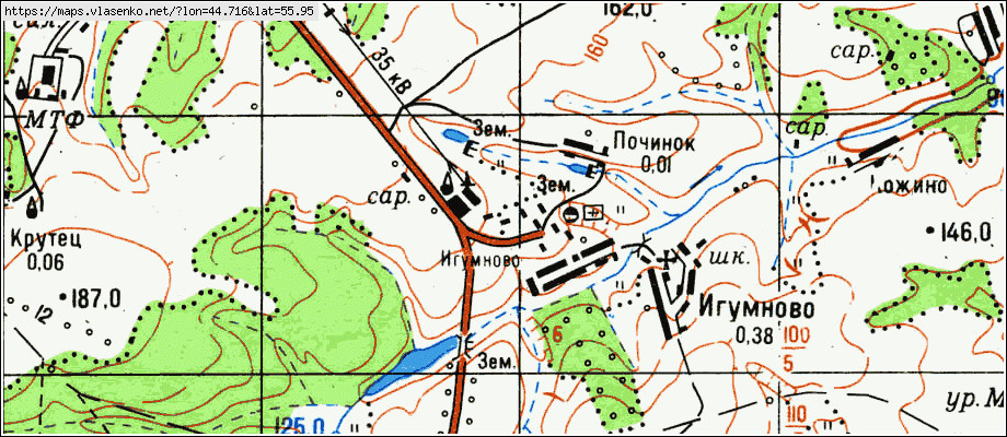 Карта топографическая кстовского района нижегородской области