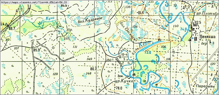 Карта лысковского района