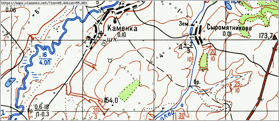 Подробная карта каменки