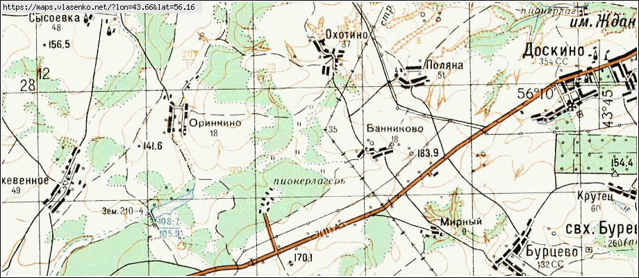 Совхоз доскино карта