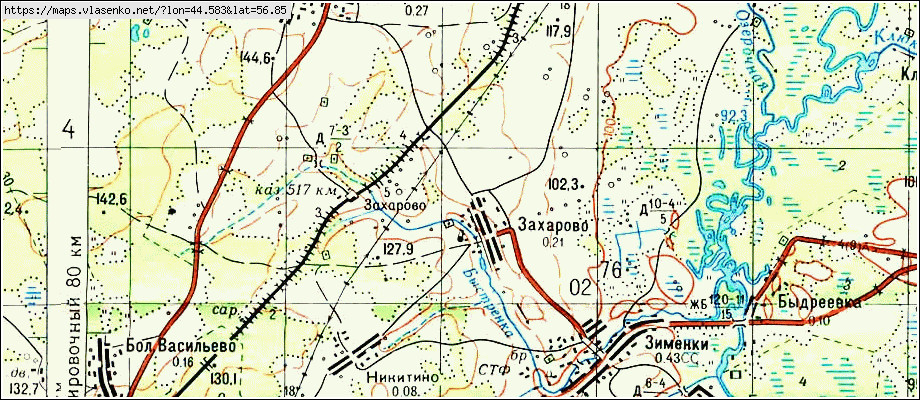 Спутниковая карта семеновского района нижегородской области