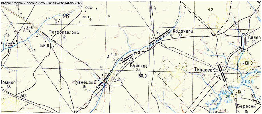 Карта буйского района