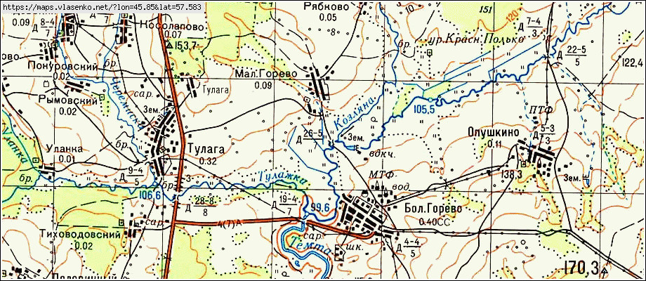 Уренский район карта